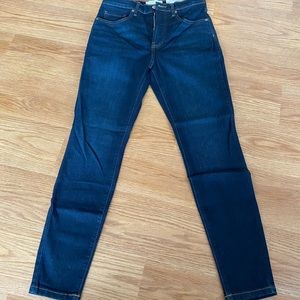 Everlane Authentic Stretch High Rise Skinny Jeans, deep indigo, size 28